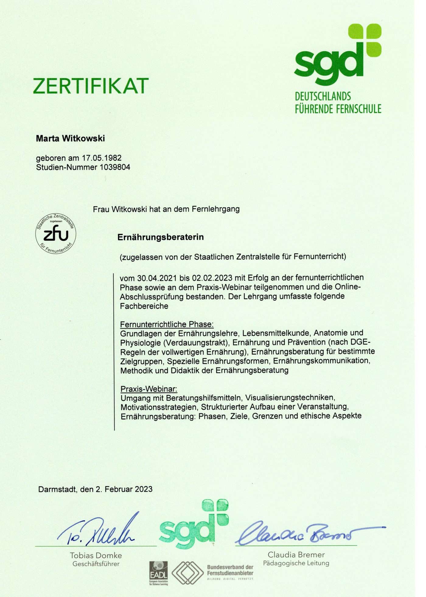 Zertikikat-Ernährungsberatung-SGD-Marta-Witkowski Zertikikat-Ernährungsberatung-SGD-Marta-Witkowski
